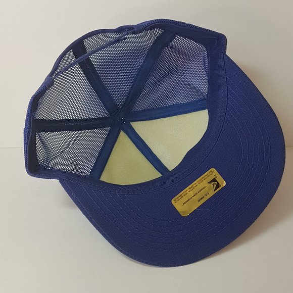 Vintage 80s BAADER Hat Snapback Trucker Hat Classic Cap Blue - Picture 13 of 15
